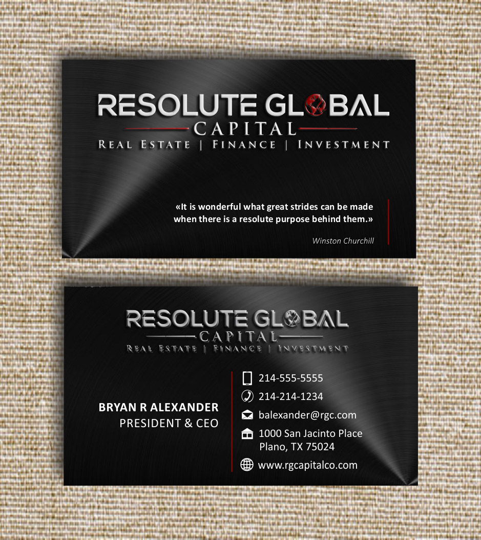 Business Card Design by MagicArtDesigner for resolute global capital | Design #13995572