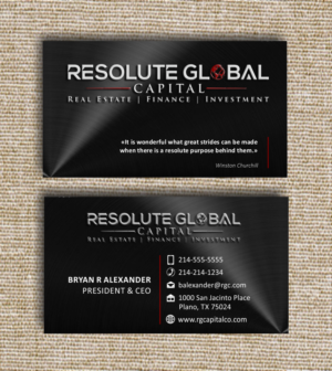 Business Card Design by MagicArtDesigner for resolute global capital | Design: #13995572