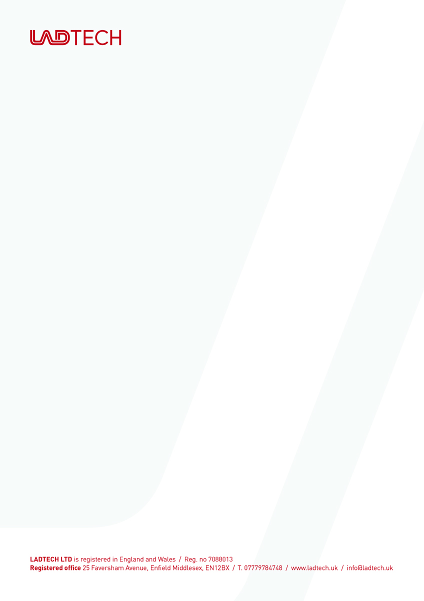 Letterhead Design by Monica for Ladtech Ltd | Design #2597047