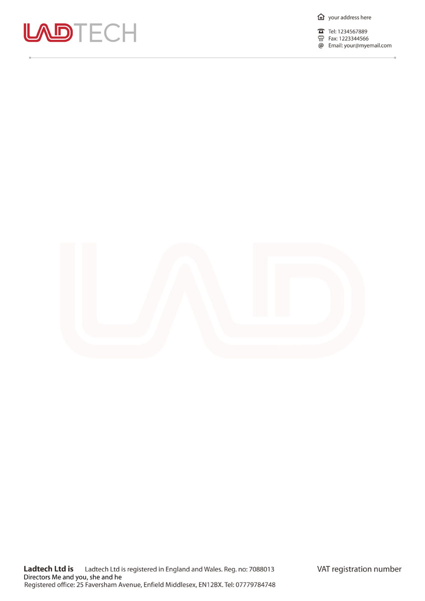 Letterhead Design by nurmania for Ladtech Ltd | Design #2563731