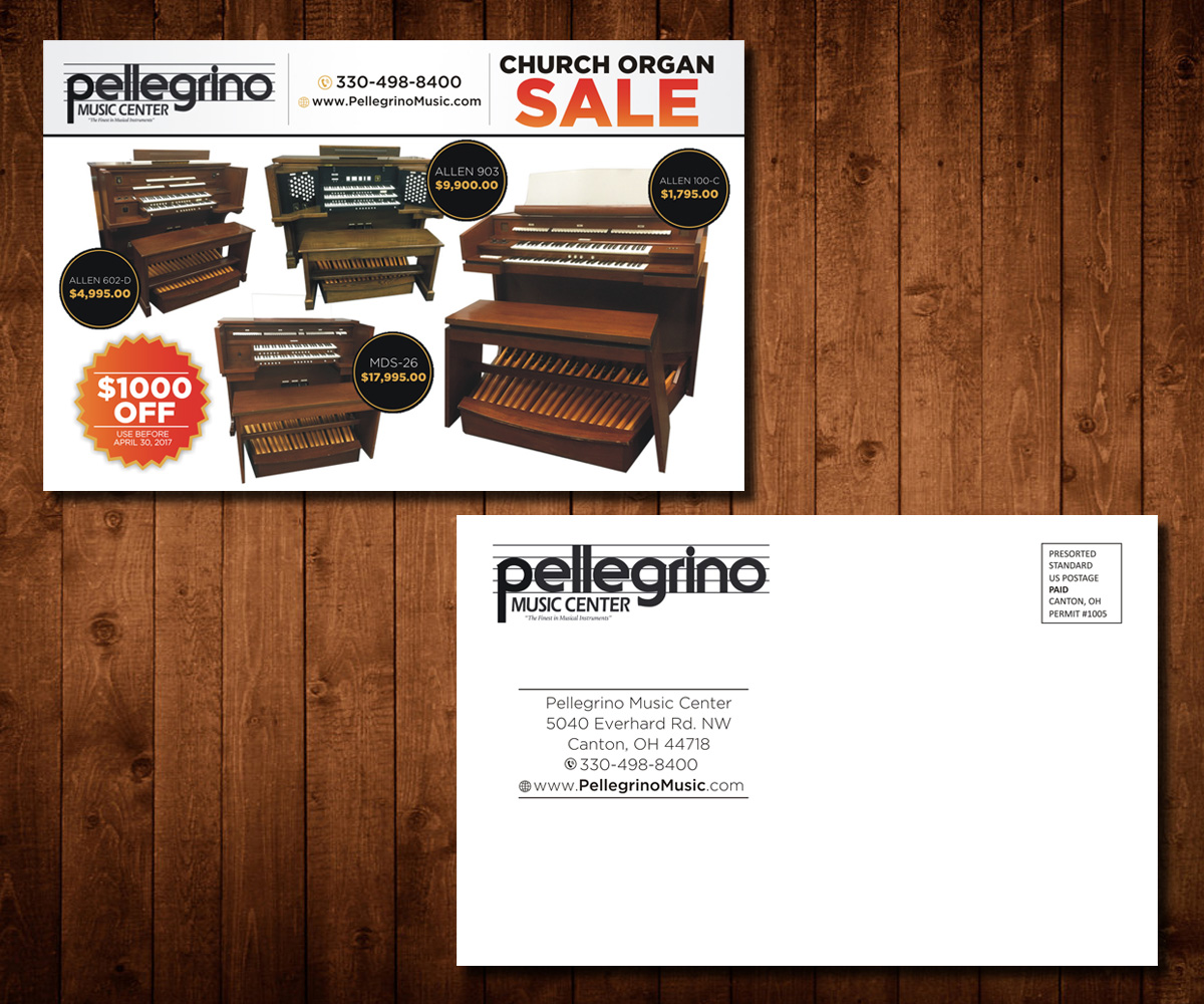 Postcard Design by Designers Hub for Pellegrino Music Center | Design #14020556