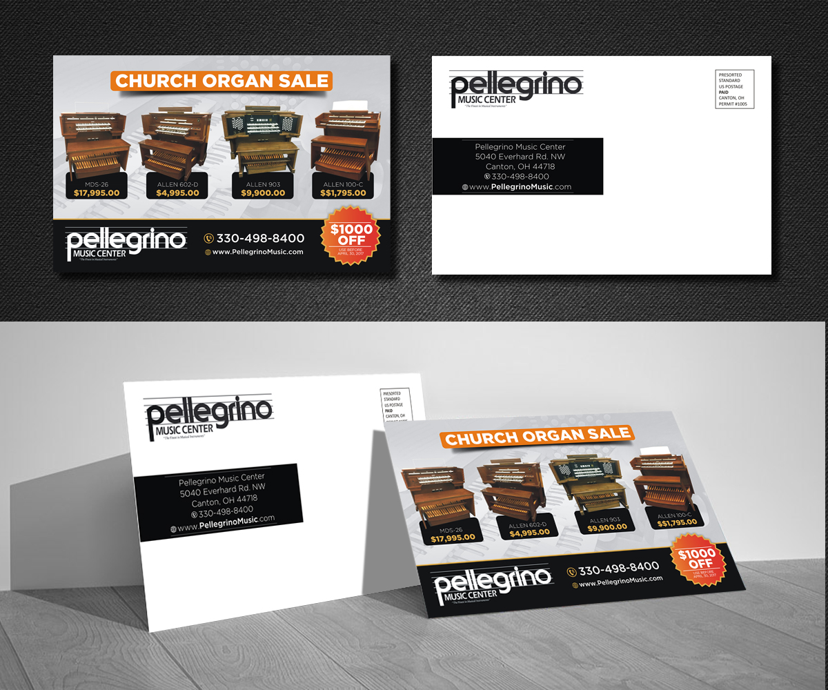 Postcard Design by Designers Hub for Pellegrino Music Center | Design #14128005