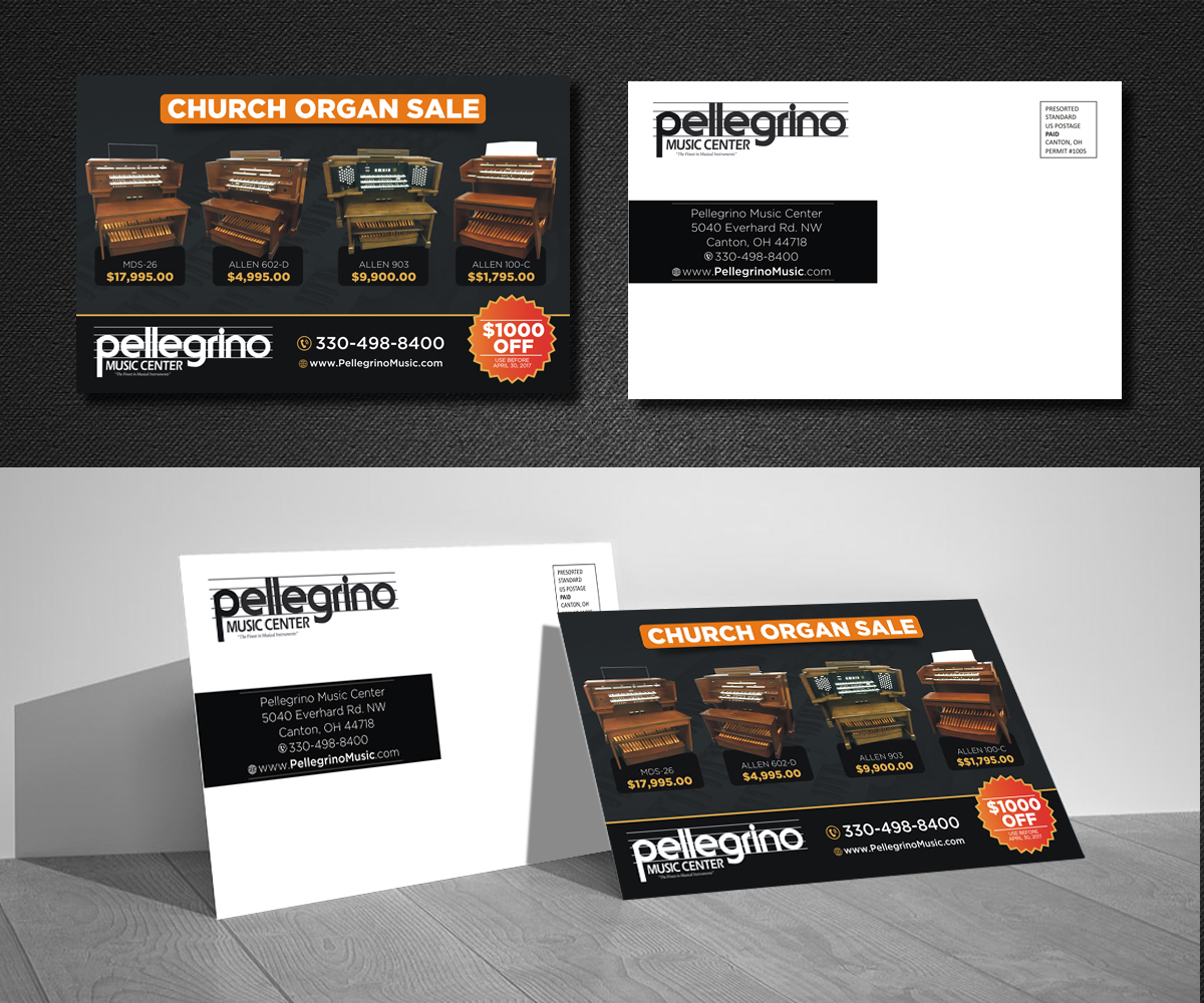 Postcard Design by Designers Hub for Pellegrino Music Center | Design #14128011