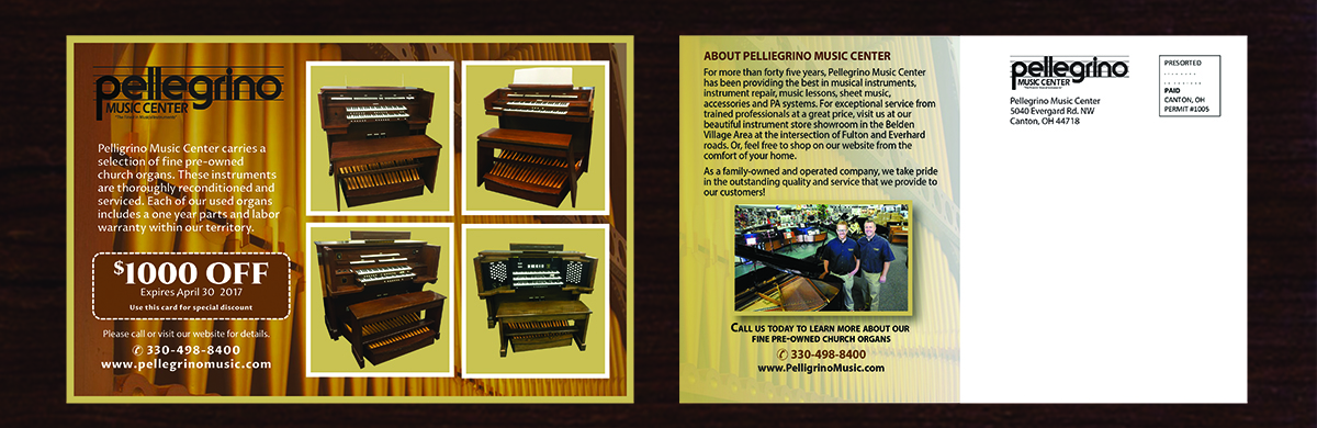 Postcard Design by Venus L. Penaflor for Pellegrino Music Center | Design #14067238