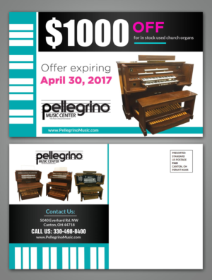 Postcard Design by debdesign for Pellegrino Music Center | Design: #14024199