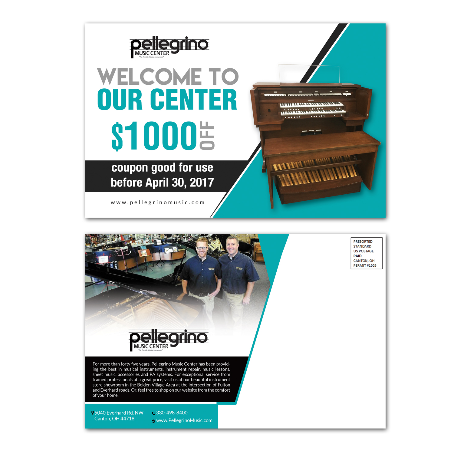 Postcard Design by creative.bugs for Pellegrino Music Center | Design #14016770