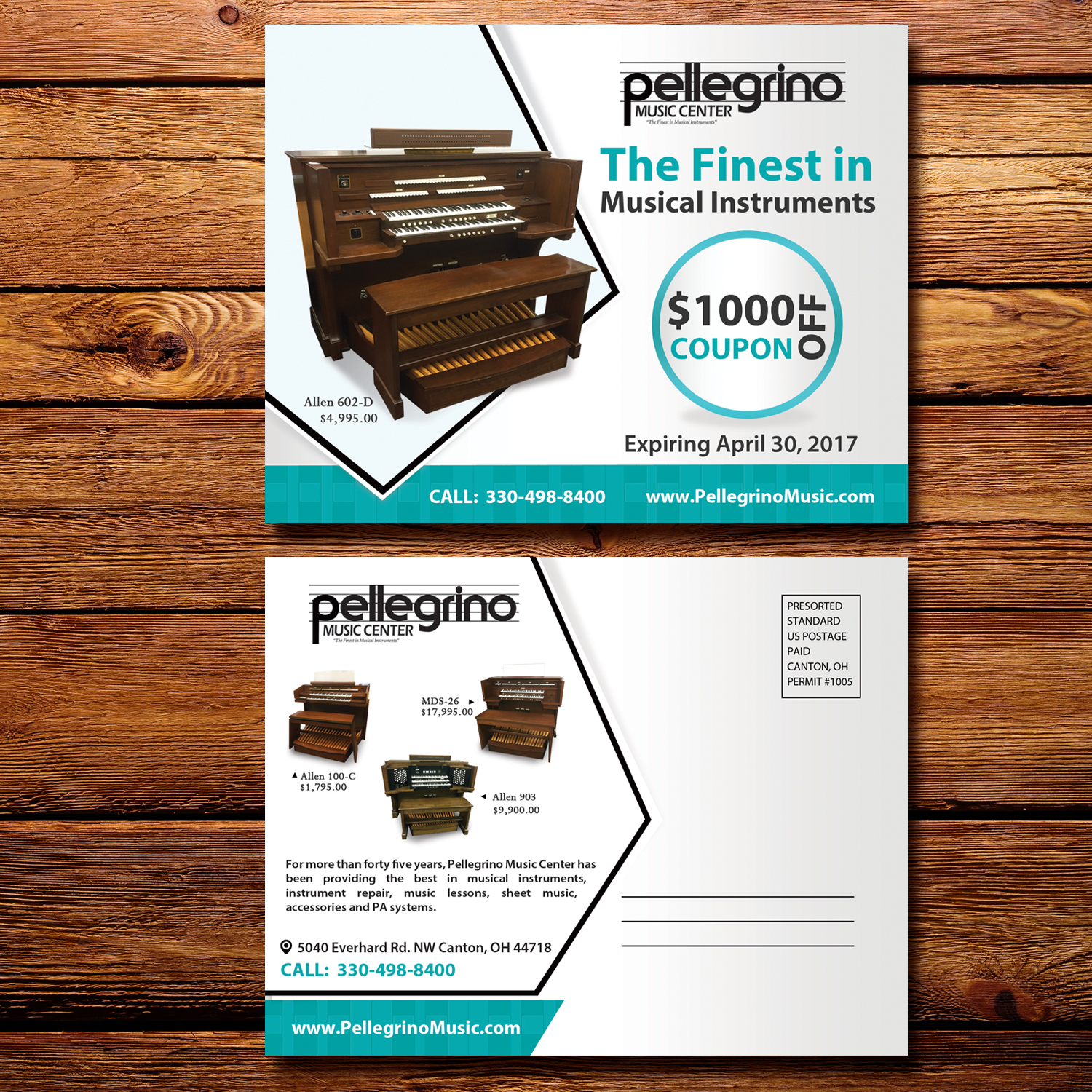 Postcard Design by creative.bugs for Pellegrino Music Center | Design #14025522