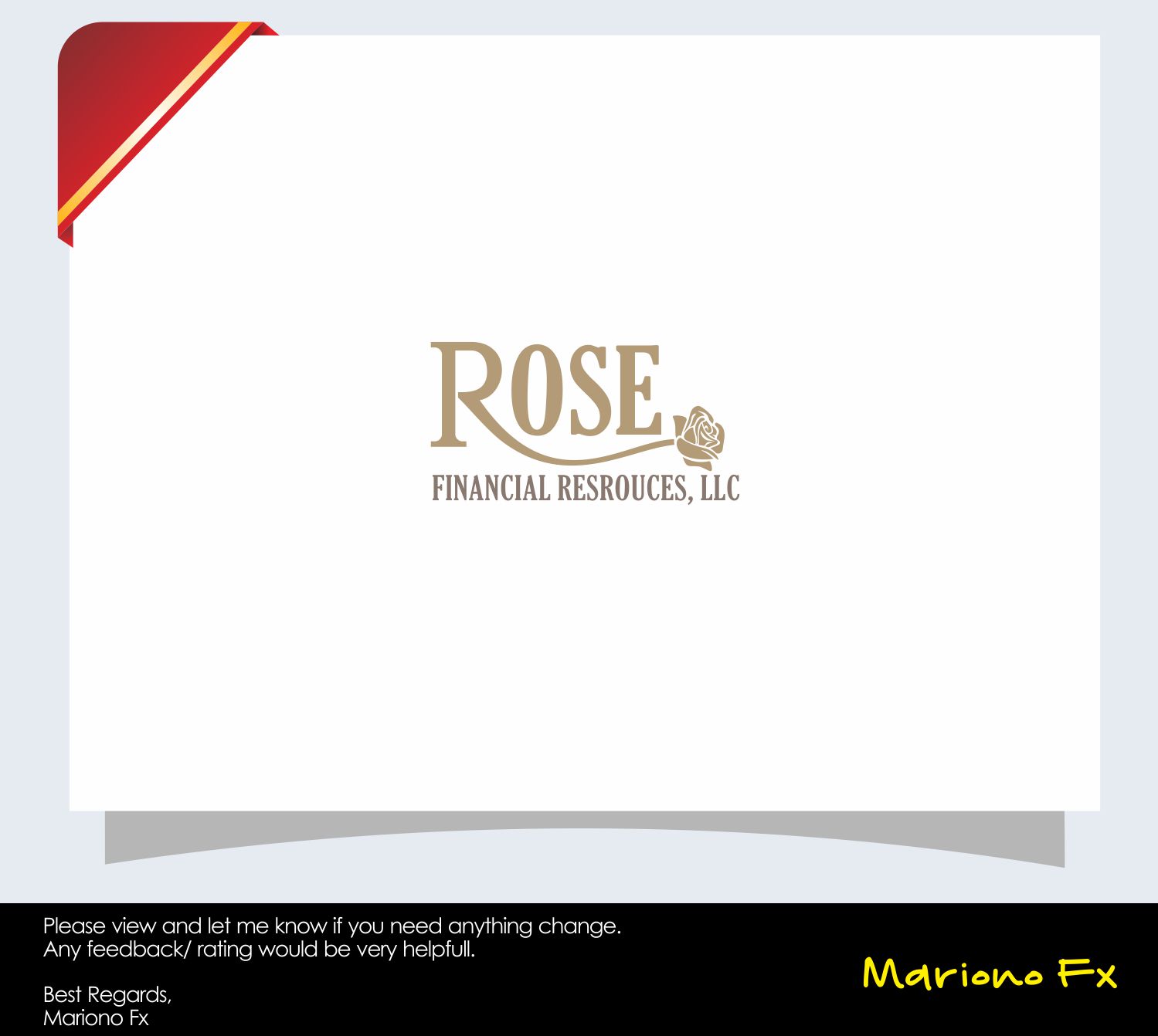Logo Design by Mariono Fx for Rose Financial Resources, LLC | Design #14002487