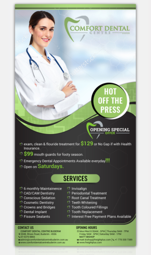 Comfort Dental Centre Buderim Opening special DL flyer | Diseño de Flyer por SAI DESIGNS