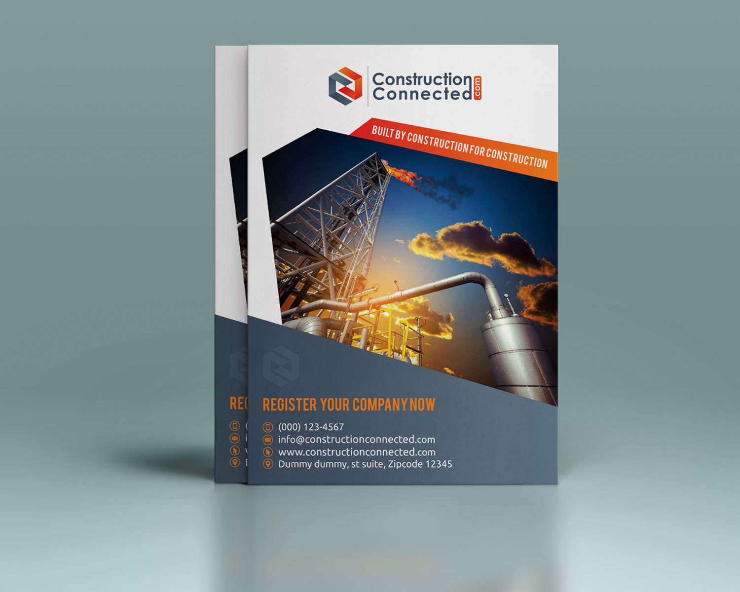 modern professional construction flyer design for brown bag media