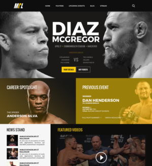 Mercenary Combat League Mixed Martial Art Events webpage