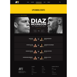 Mercenary Combat League Mixed Martial Art Events webpage | Diseño Web por Victor