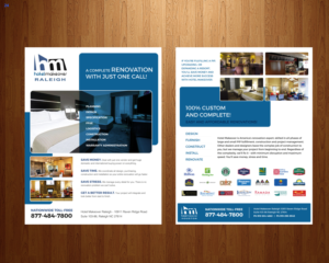 hotel renovation business brochure 1 page front and back | Flyer Design by uniquedesign10