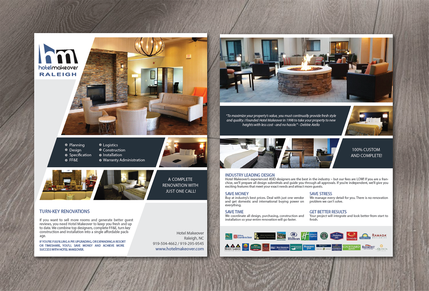 professional upmarket hospitality flyer design for a company by flyer design hotel