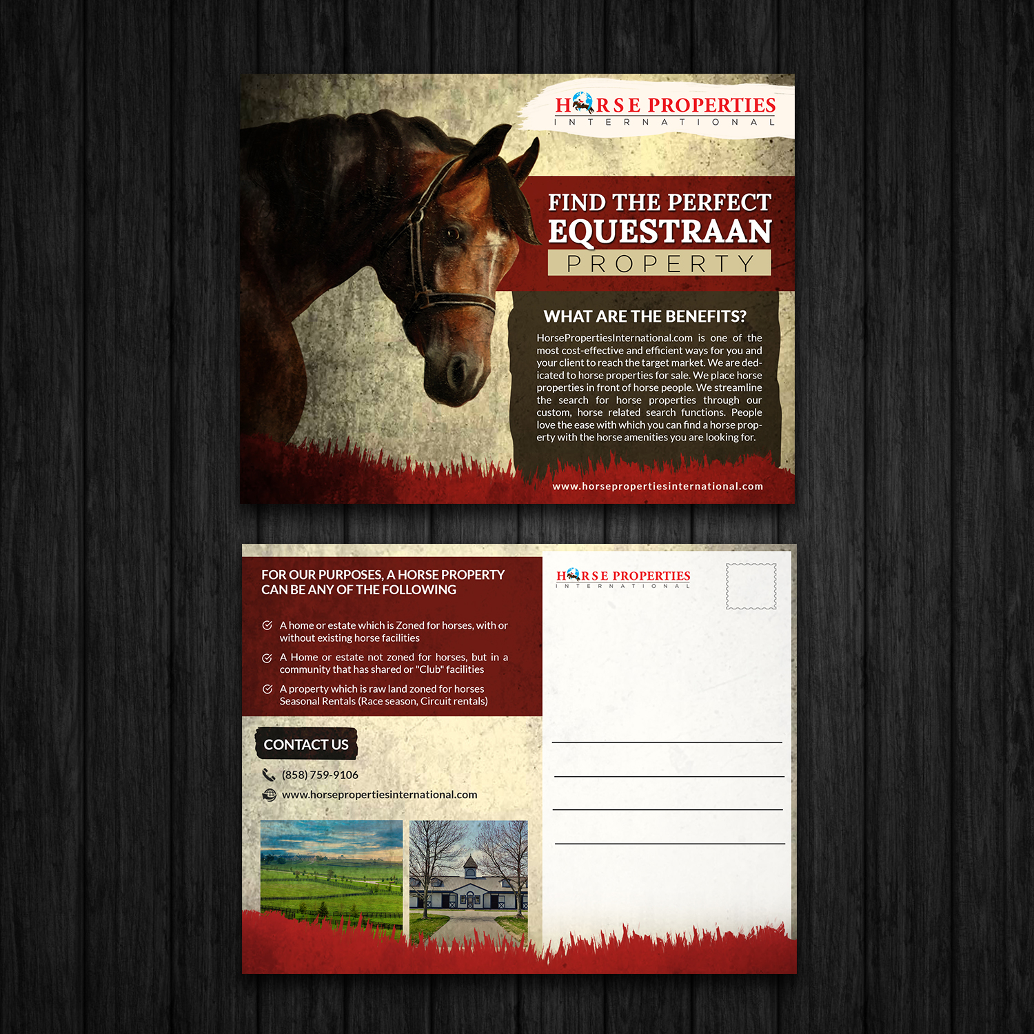 Postcard Design by debdesign for Horse Properties International | Design #18718879
