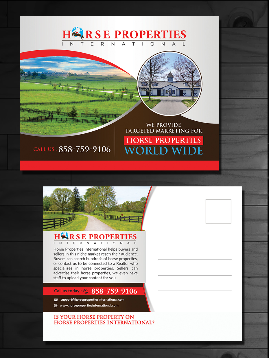 Postcard Design by innovative earth for Horse Properties International | Design #20802206