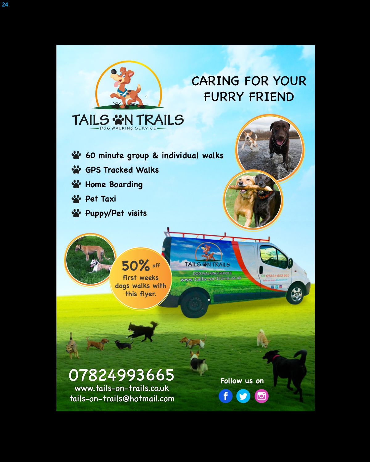 Diseño de Flyer por uniquedesign10 para TAILS ON TRAILS | Diseño #14036733