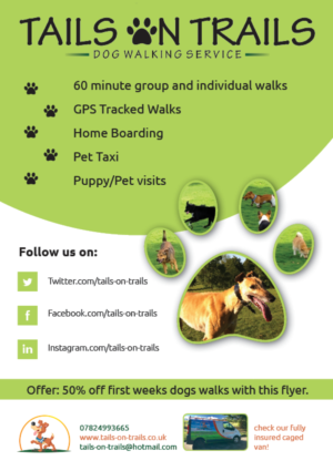 Flyer Design by Melanie for TAILS ON TRAILS | Design: #14034092