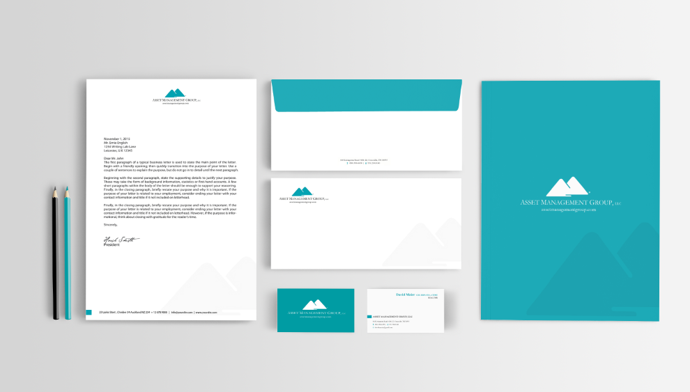 Design de Carte de Visite par Sarah Mathews pour Asset Management Group, LLC. | Design #14094686