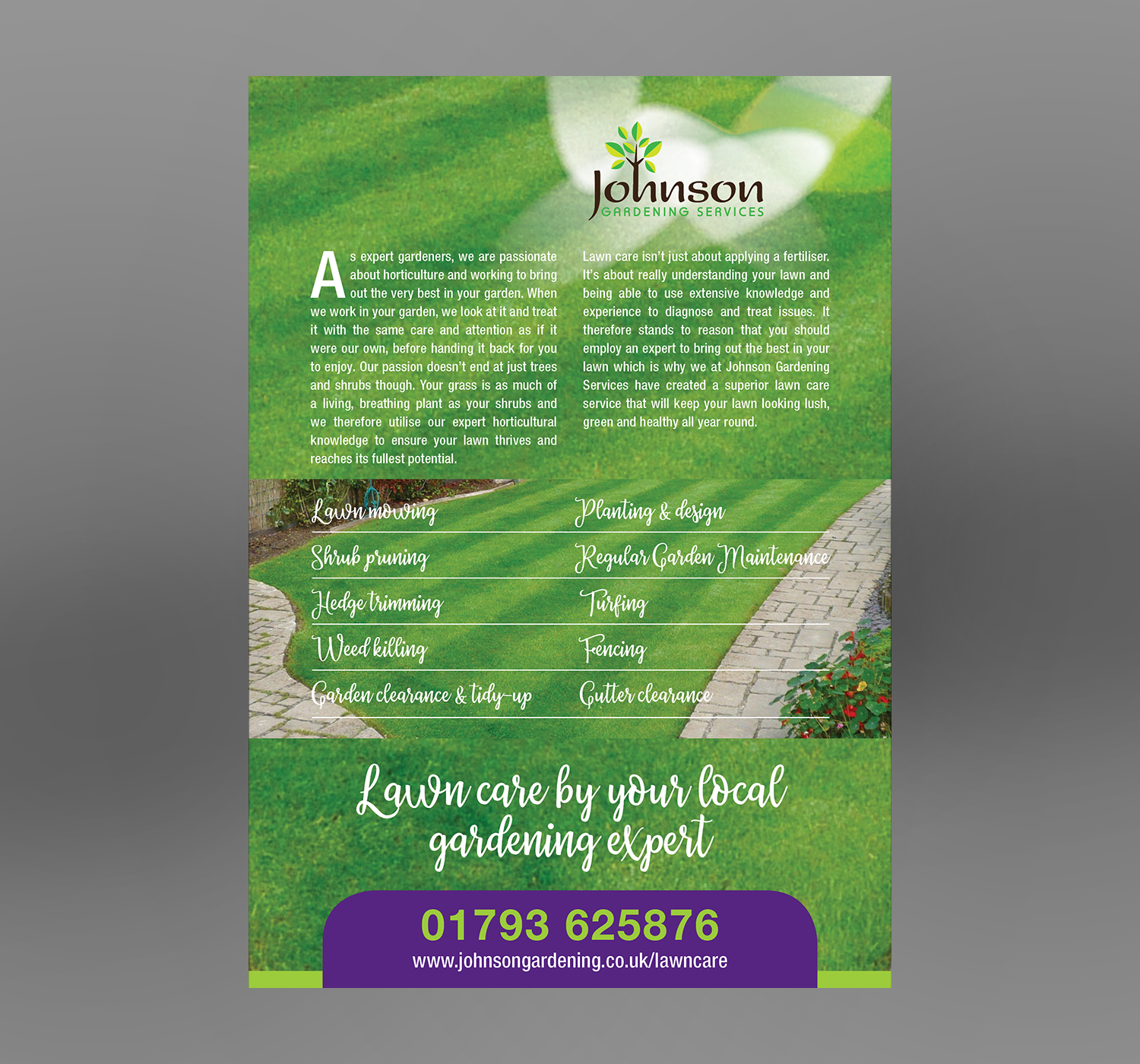 Flyer Design by INGA DESIGN for Johnson Gardening Services Ltd | Design #14071592