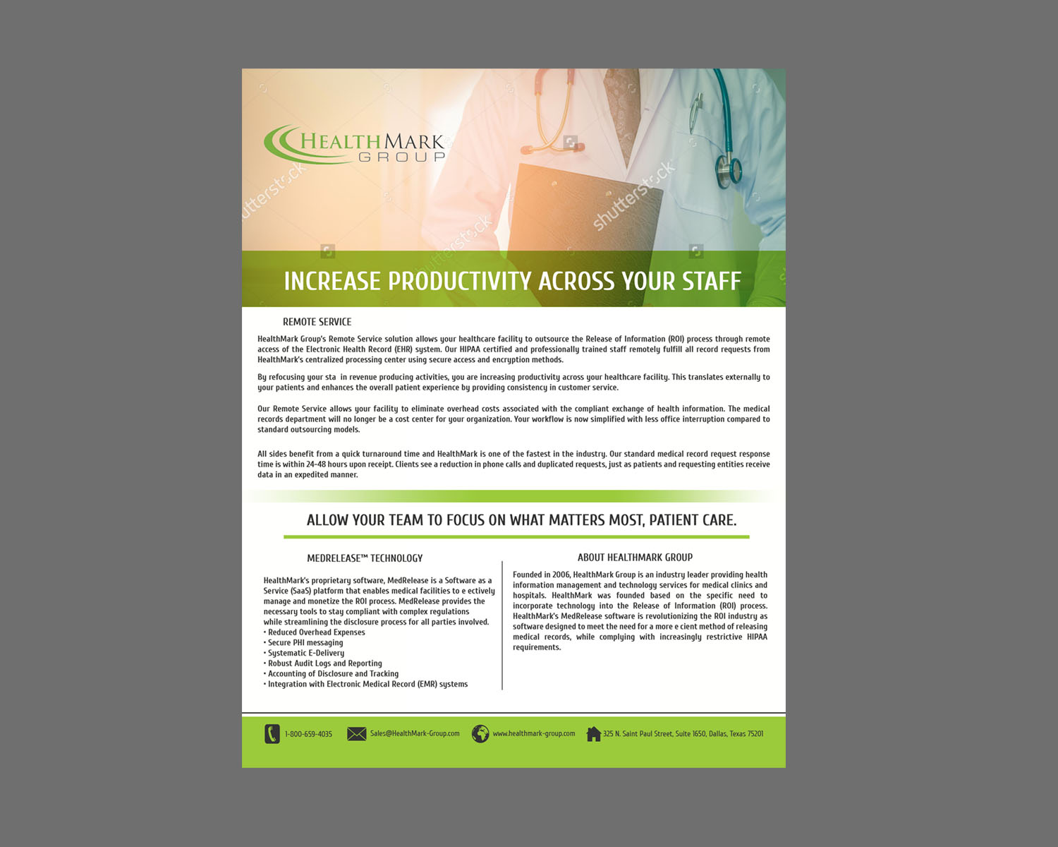 Diseño de Flyer por aspiremedia para HealthMark Group | Diseño #14073187