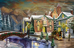 Christmas Scene Illustration