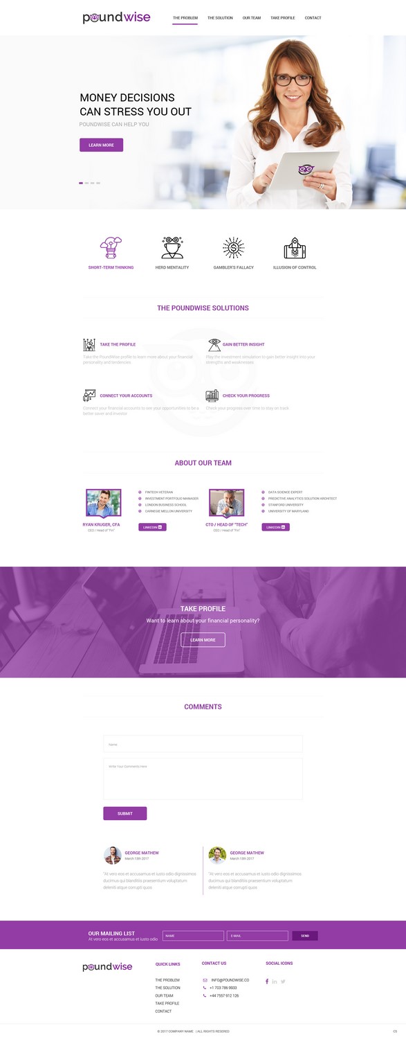 Web Design par pb pour PoundWise | Design #14056588