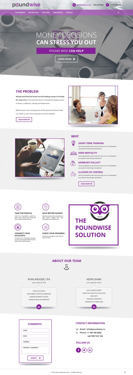 Diseño Web por pb para PoundWise | Diseño #14056591
