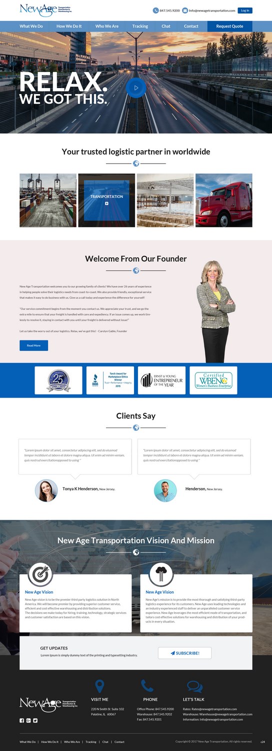 Web-Design von pb für New Age Transportation Inc | Design #14145757