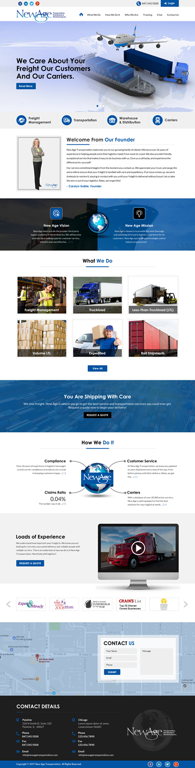 Web Design by Sbss for New Age Transportation Inc | Design: #14159509