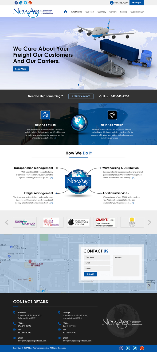 Web Design by Sbss for New Age Transportation Inc | Design #14454823