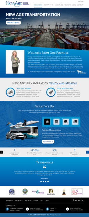 Web Design par rightway pour New Age Transportation Inc | Design : #14177072