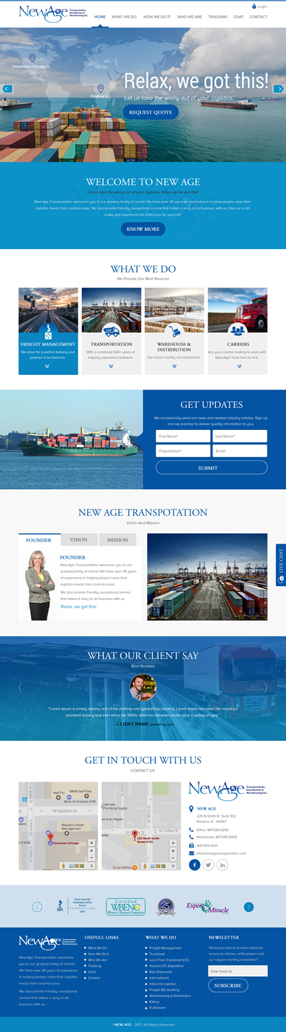 Web-Design von rightway für New Age Transportation Inc | Design #14177074