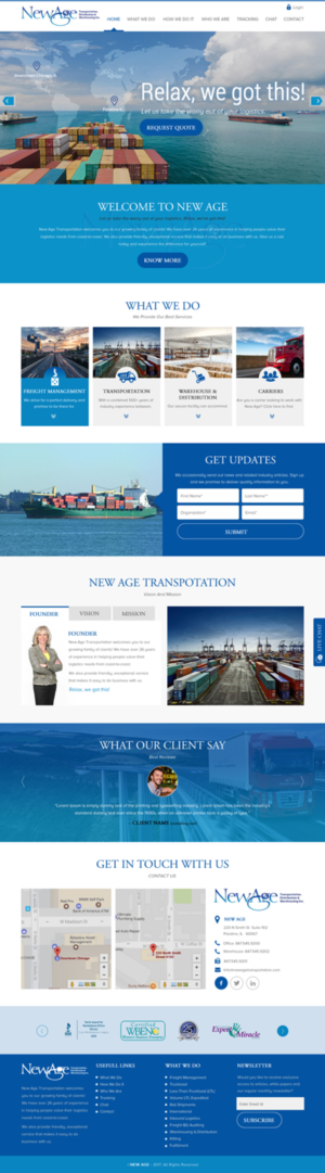 Web Design par rightway pour New Age Transportation Inc | Design : #14177074