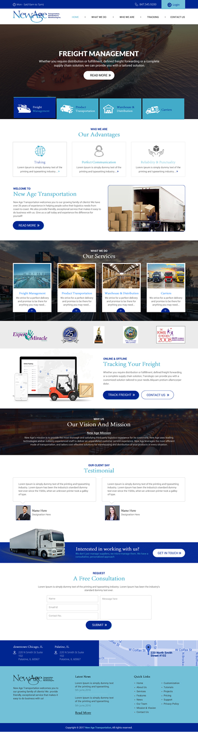 Web-Design von rightway für New Age Transportation Inc | Design #14177084