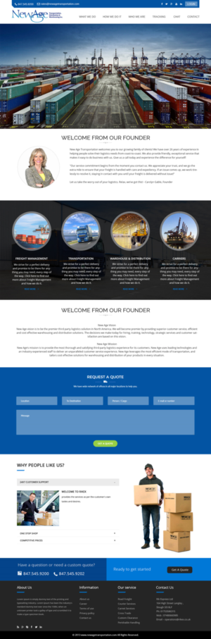 Web Design by Xclusive Designers for New Age Transportation Inc | Design: #14184370