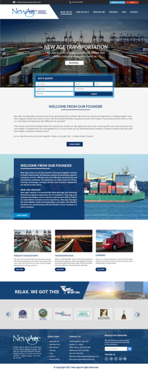 Web Design by bdesigner9 for New Age Transportation Inc | Design: #14181473