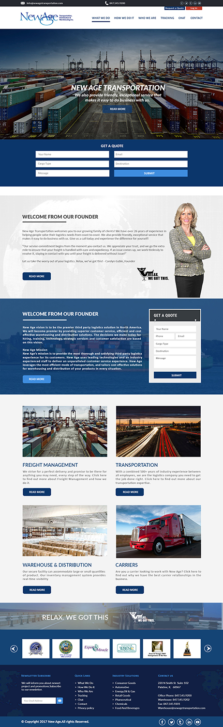 Web Design by bdesigner9 for New Age Transportation Inc | Design #14181474
