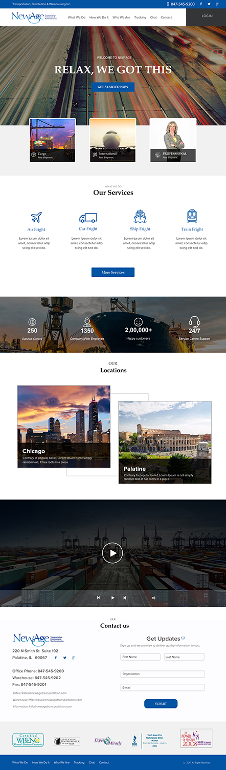 Web Design by e2developers for New Age Transportation Inc | Design #14191662