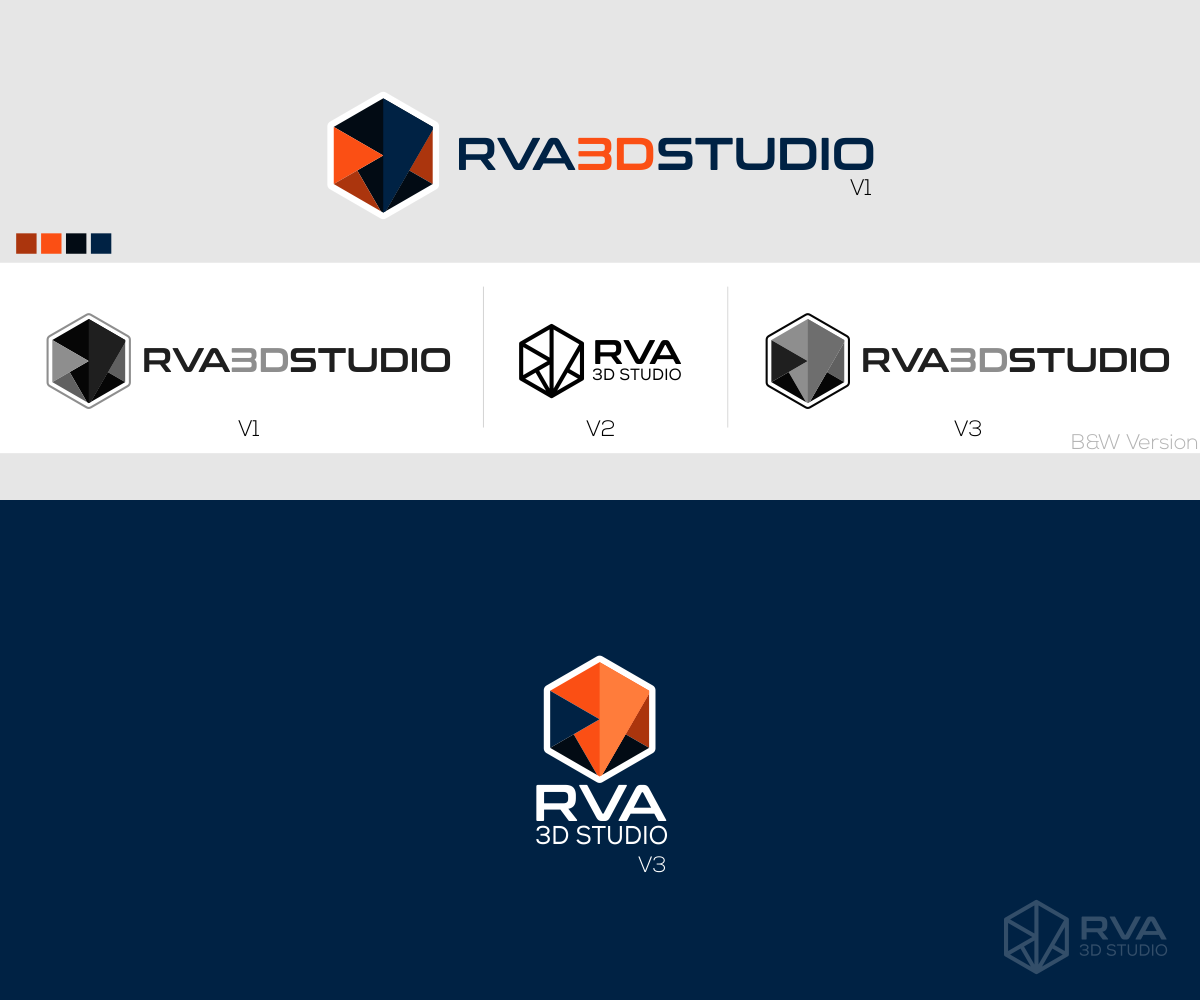 Logo Design by cleverlogo for RVA 3D Studio | Design #14116177