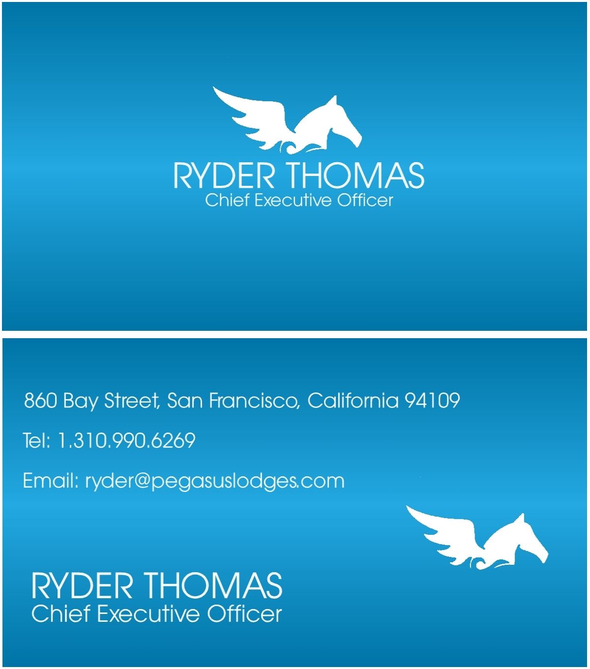 Business Card Design by  Devilboy665 for Pegasus Lodges & Resorts | Design #2505085