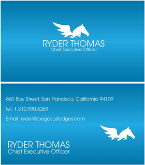 Business Card Design by  Devilboy665 for Pegasus Lodges & Resorts | Design #2505085