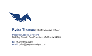 Business Card Design by diRtY.EMM for Pegasus Lodges & Resorts | Design: #2533809