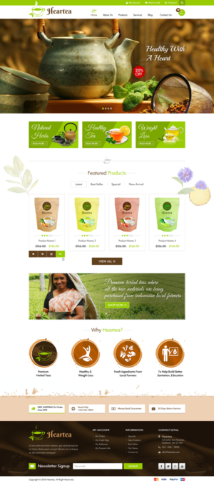 Herbal tea shop web designing - Heartea | Web-Design von Sbss