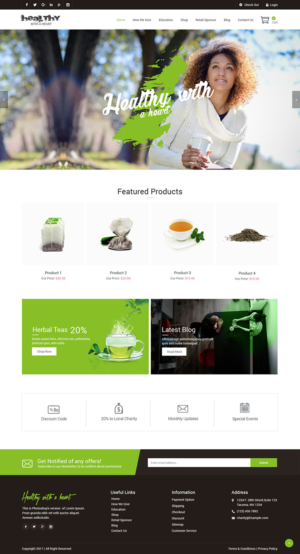 Herbal tea shop web designing - Heartea | Web-Design von syrwebdevelopment