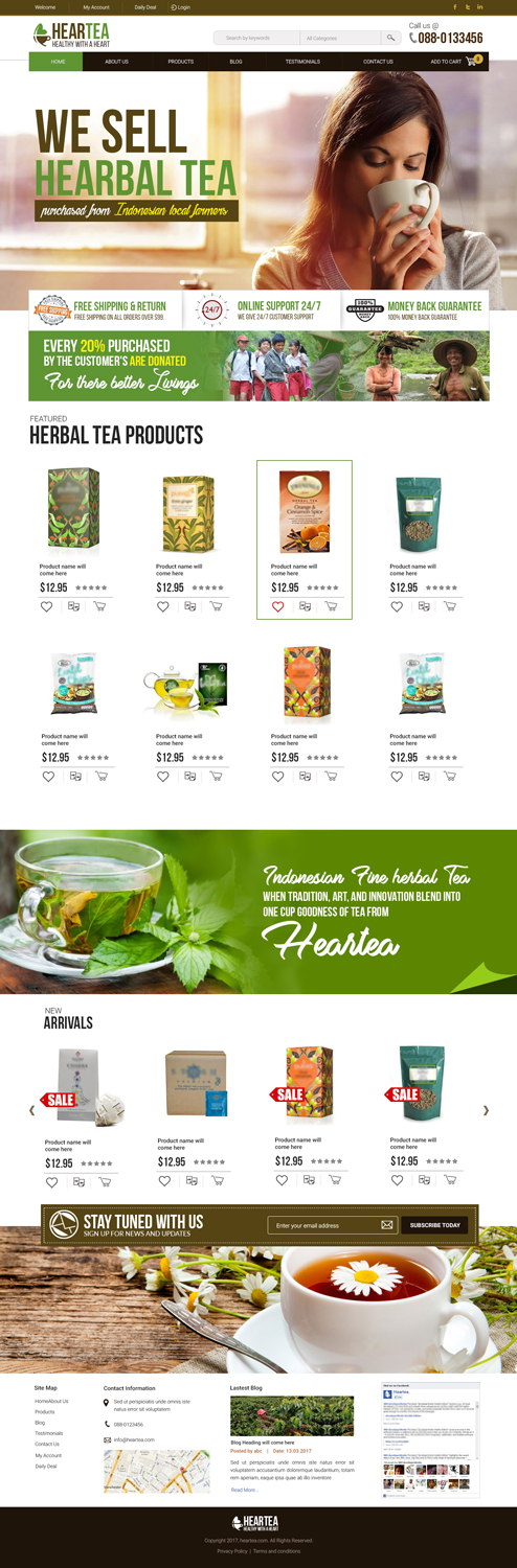 Diseño Web por Rajib Bhattacharya para Heartea | Diseño #14172964