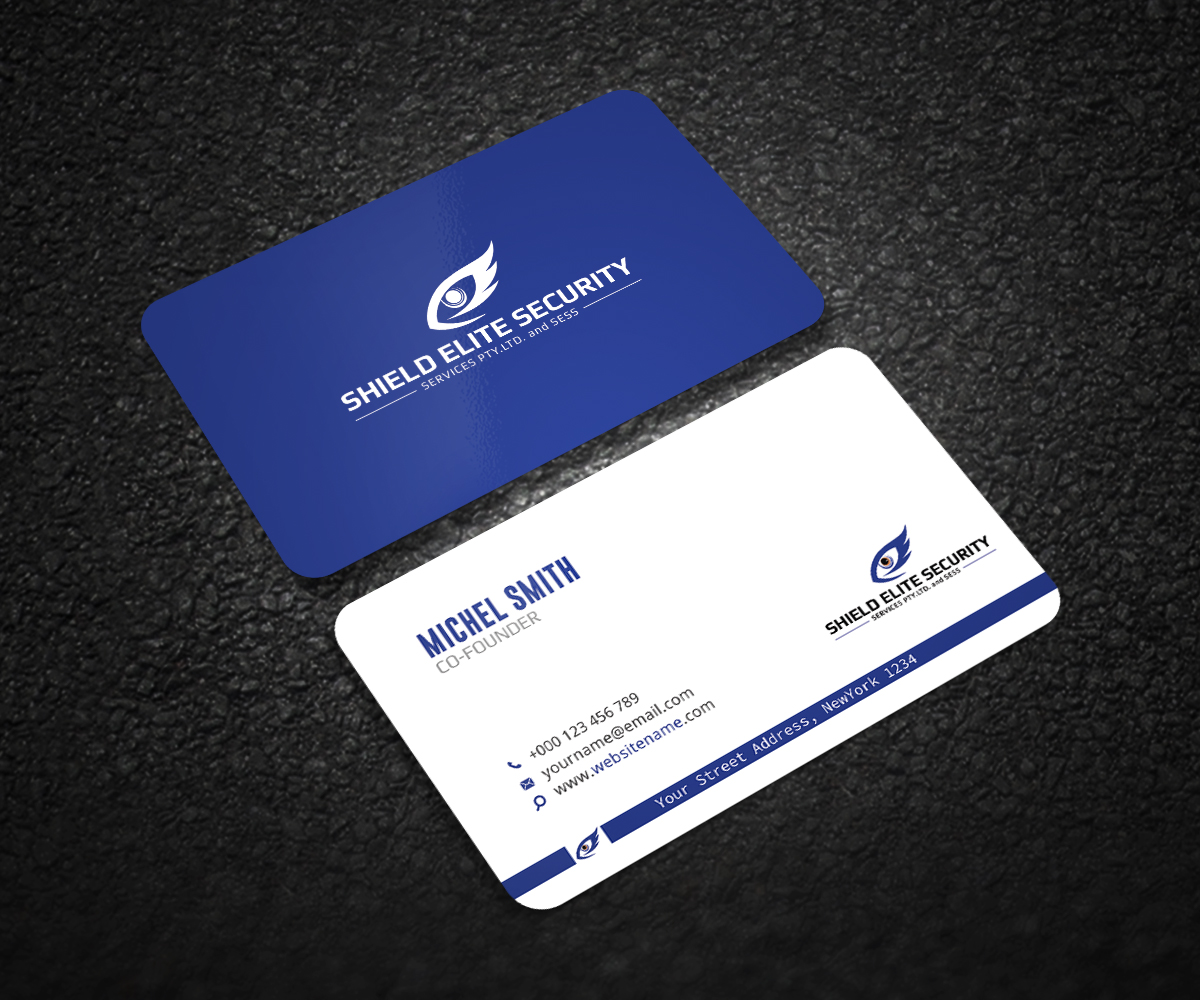 Business Card Design by Graphic Flame for Shield Elite Security Services PTY. LTD. | Design #14094848