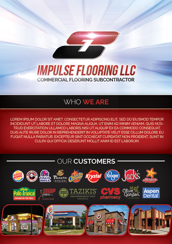 Diseño de Flyer por alessandroevge para Impulse Flooring LLC. | Diseño #14082891