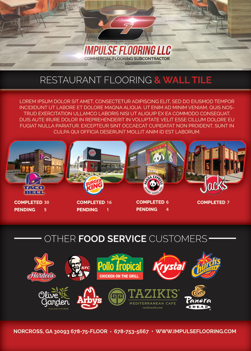 Flyer Design by alessandroevge for Impulse Flooring LLC. | Design #14328267