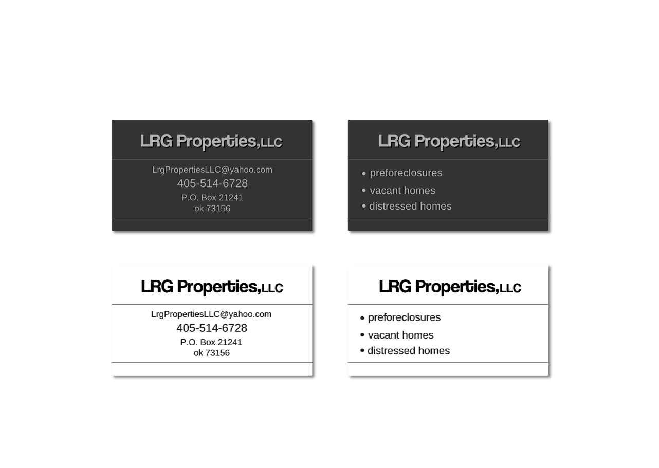 Business Card Design by Gita. for LRG Properties, LLC | Design #14807646